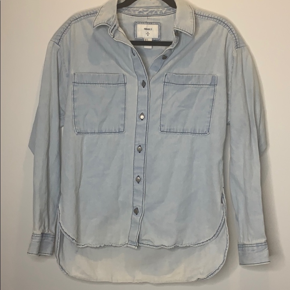 FOREVER21 JEAN BUTTON DOWN
